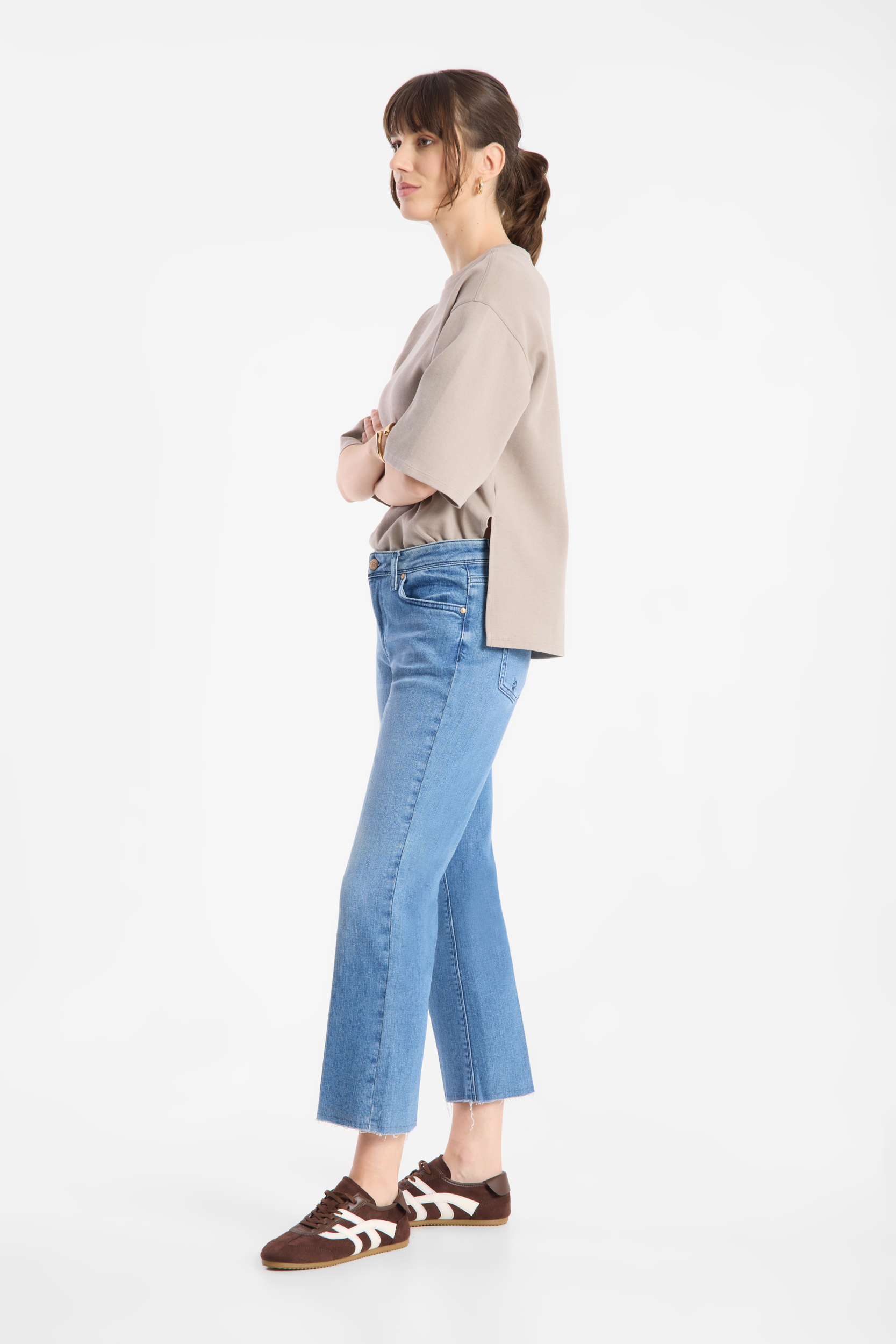 5-Pocket Slim verkürzt -6/8 Mid Waist blau: VIC 6/8 CROPPED by